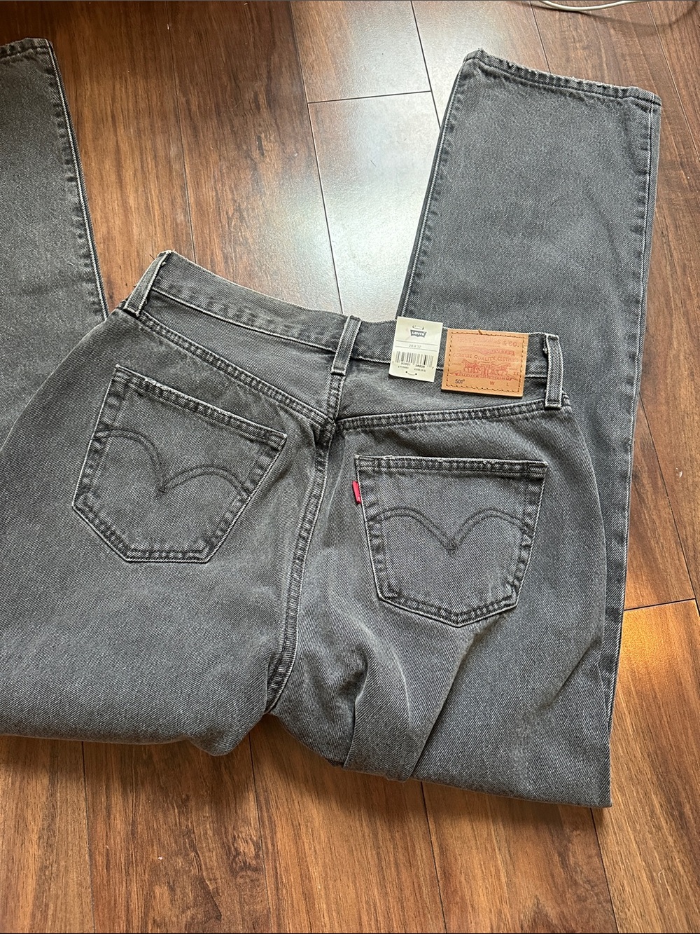 Levi's 501 90’s Straight Black/Grey Washed Jeans - Picture 3 of 8